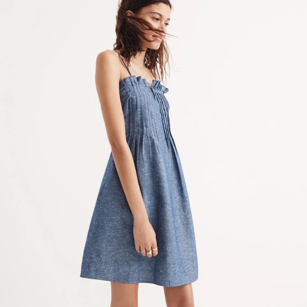 Madewell denim pin tuck dress
